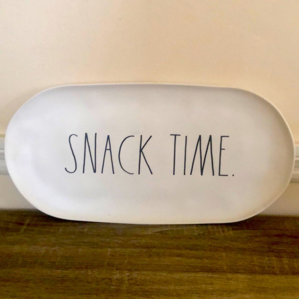 Rae Dunn Snack king tray plastic never used but it has been in storage.